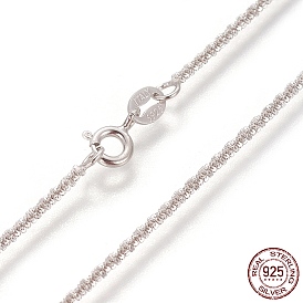 925 Sterling Silver Chain Necklaces, with Spring Ring Clasps