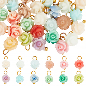 60 шт. подвески в виде синтетических окрашенных кораллов, с золотыми тонами латунных петель