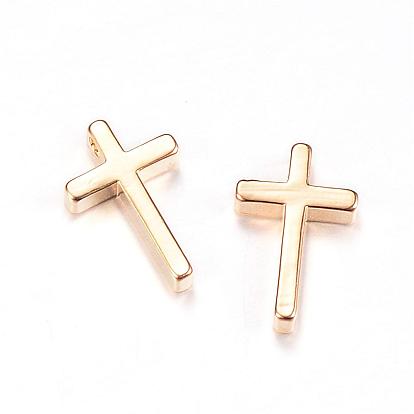 Brass Tiny Cross Charms, Nickel Free
