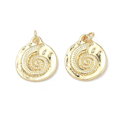 Латунные подвески, плоские круглые подвески в форме раковины, без кадмия и без свинца, долговечный, стойки покрытие