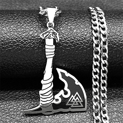 Ожерелья с подвесками из титана и нержавеющей стали в стиле викингов, форма aex