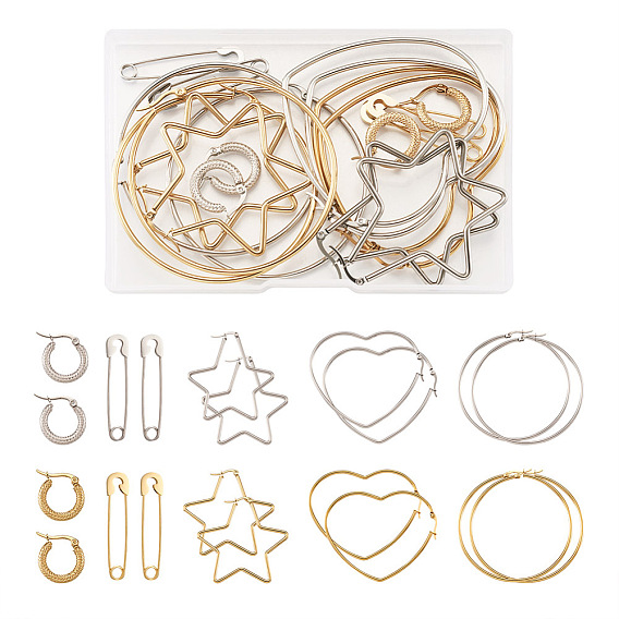 201 серьги-кольца из нержавеющей стали, гипоаллергенные серьги, разнообразные