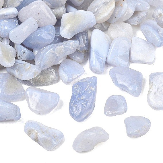 Cuentas de ágata de encaje azul natural, sin agujero / sin perforar, pepitas