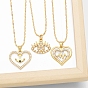 Brass Micro Pave Cubic Zirconia Pendant Necklaces