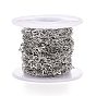 304 Stainless Steel Star Link Cable Chains, Soldered, with Spool