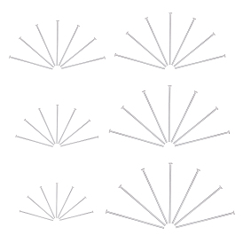 600Pcs 6 Style 304 Stainless Steel Flat Head Pins