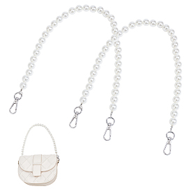 Винтажные ремешки для сумок с имитацией жемчуга и бусинами, с поворотными застежками из цинкового сплава, аксессуары для замены ручки сумки