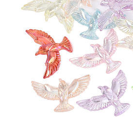 Прозрачные акриловые подвески в виде орла, с покрытием AB цвета