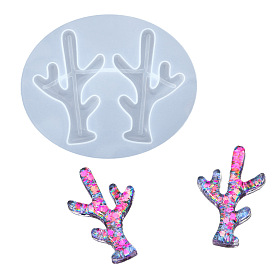 DIY Christmas Antler Decoration Accessories Silicone Molds, for Hair Accessories Resin Craft Making