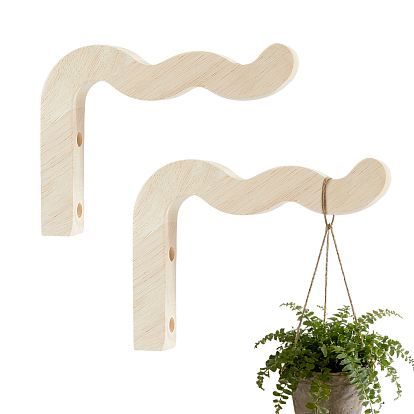 Wood Coat Hook, Wall Mount Hook Hanger, with Screws