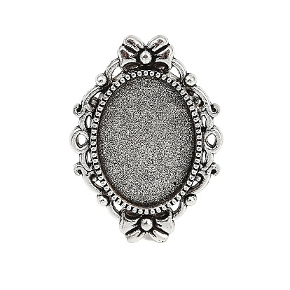 Основа для кольца с платформой, эластичная, железо, сплав, без кадмия и без свинца, 17x5 мм, овальный поднос: 18x13 мм