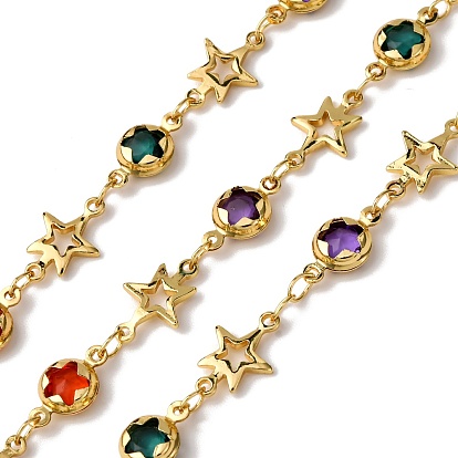 Латунная звезда с круглыми звеньями, со стеклом, пайки, с катушкой