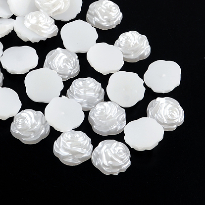 ABS Plastic Imitation Pearl Cabochons, Flower, 12x5mm, about 1000pcs/bag