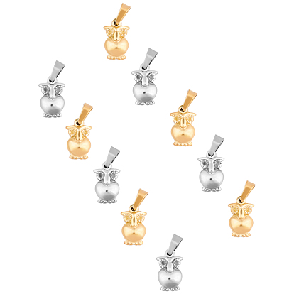 Unicraftale 304 Stainless Steel Pendant Rhinetsone Settings, Owl