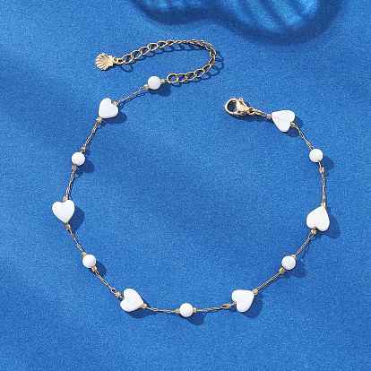 Летние пляжные цепочки из натуральных белых ракушек на лодыжку, 304 женские украшения из нержавеющей стали, золотые