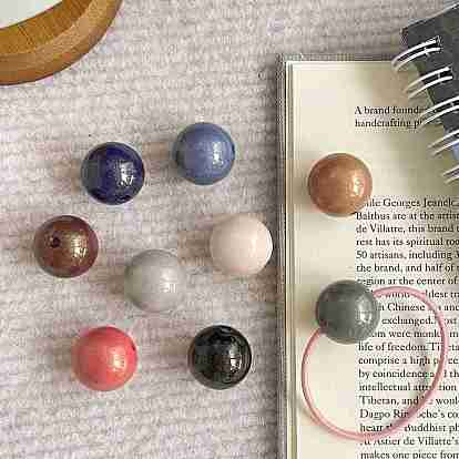 Акриловые бусины, с золотой порошок блеск, круглые