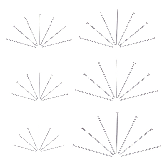 600Pcs 6 Style 304 Stainless Steel Flat Head Pins