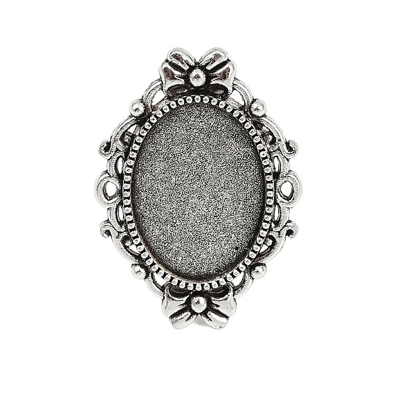 Основа для кольца с платформой, эластичная, железо, сплав, без кадмия и без свинца, 17x5 мм, овальный поднос: 18x13 мм