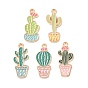 Alloy Enamel Pendants, Cactus Charms