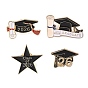 Graduation Season Alloy Enamel Pins, Golden Lapel Pin Backs for Backpack Clothes