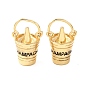 Brass Enamel Pendants, Barrel Charms, Long-Lasting Plated, Rack Plating, Lead Free & Cadmium Free