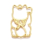 Alloy Open Back Bezel Pendants, For DIY UV Resin, Epoxy Resin, Pressed Flower Jewelry, Fortune Cat