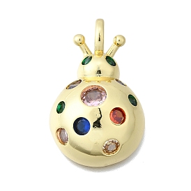 Латунные микро-паве красочные кубические циркониевые подвески, без кадмия и без свинца, коровка