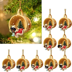 Acrylic Dog Pendant Decorations, for Christmas Tree Home Hanging Ornament