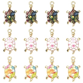 12 шт 3 цвета сплава эмалевые подвески, очарование черепахи
