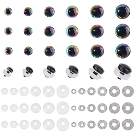 24 наборы 6 стильные пластиковые кукольные глаза, с порошком для домашних животных, ремесленные защитные глаза, для поделок, вязаные игрушки и чучела животных, полукруглый