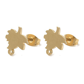 Ion Plating(IP) 304 Stainless Steel Studs Findings, Maple Leaf