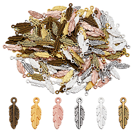 180 шт 6 цвета подвески из сплава, перо