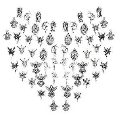 Сплавочные подвески тибетского стиля, фея и ангел