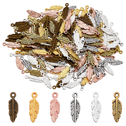 180 шт 6 цвета подвески из сплава, перо
