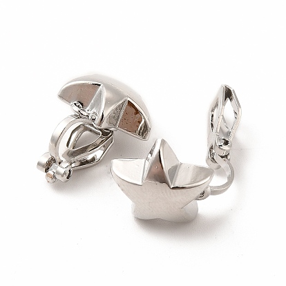 Серьги-клипсы из сплава, с горизонтальными петлями, звезда