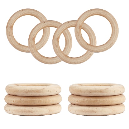 Unfinished Wood Linking Rings, Original Color Wooden Ring, Round Ring
