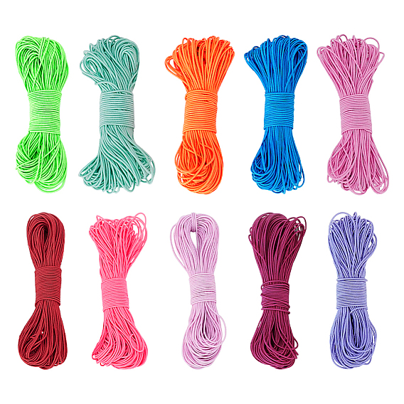 200m 10 couleurs cordon élastique en polyester, ronde