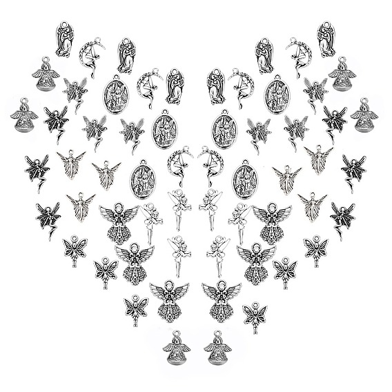Сплавочные подвески тибетского стиля, фея и ангел
