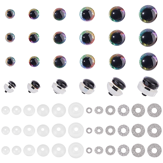 24 наборы 6 стильные пластиковые кукольные глаза, с порошком для домашних животных, ремесленные защитные глаза, для поделок, вязаные игрушки и чучела животных, полукруглый