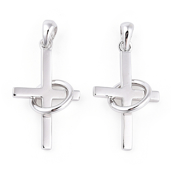 Подвески из серебра 925 пробы с родиевым покрытием 925, кольцо корсс со штампом 925