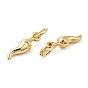 Rack Plating Brass Charms, with Jump Ring, Long-Lasting Plated, Cadmium Free & Lead Free, Chili Charm