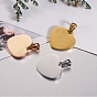 Stainless Steel Pendants, Stamping Blank Tag, Heart Charm
