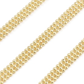 Chaînes de perles à billes triple ligne en laiton, non soudée, avec bobine