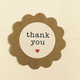 Self Adhesive Paper Thank You Gift Stickers, Flowere Gift Sealing Decals, for Gift Warpping