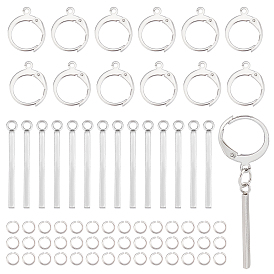 Набор для самостоятельного изготовления сережек-капель, в том числе 304 фурнитура для серег с защелкой из нержавеющей стали с петлей, кольцами и подвесками