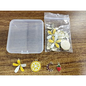 Pendentifs en émail , avec strass acrylique et cristal, formes mixtes
