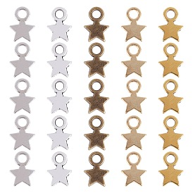 Tibetan Style Alloy Stamping Blank Tag Charms, Lead Free, Christmas Star
