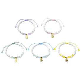 Pulseras de cuentas trenzadas de perlas de imitación de vidrio, con jade de Malasia natural y teñido, Joyería ajustable de la Virgen María de la religión de latón para mujer