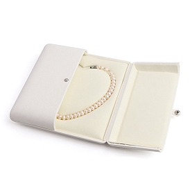 Square PU Leather Jewelry Boxes, Snap Box, for Necklaces