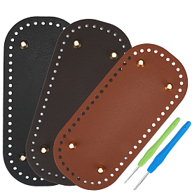 3 шт 3 цвета овальные ПУ кожа вязание крючком сумки гвоздь нижняя формирователь подушечка, с гвоздем из сплава, 2шт. 2 стили алюминиевые крючки для вязания крючки